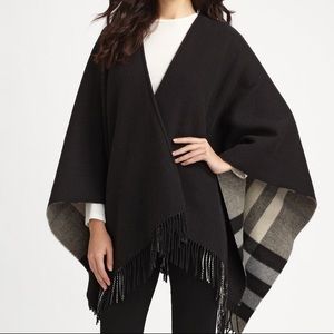 Burberry reversible shawl scarf with pockets